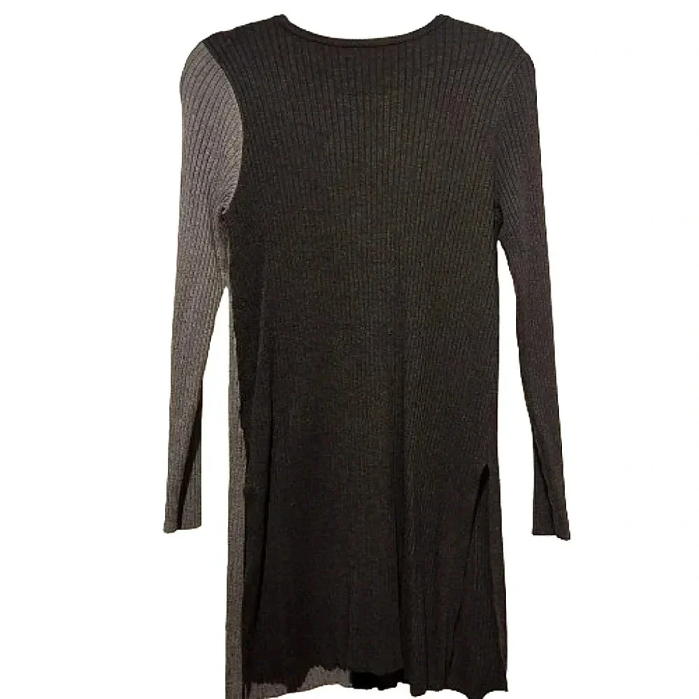 Alfani gray and black color blocked long sleeve sweater dress Size Medium NWT